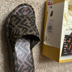 Fendi wedges brown gently used with box